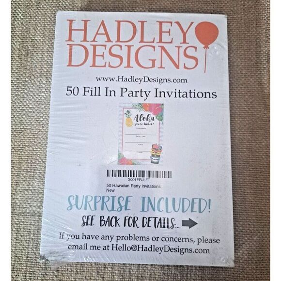 Hadley Designs Aloha 50 Fill In‎ Party Invitations Send Out Get Together Invites - Picture 1 of 3